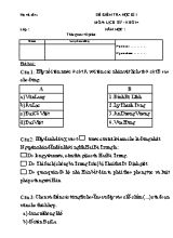 Đề kiểm tra học kì I môn Lịch sử Lớp 4 (Có đáp án)
